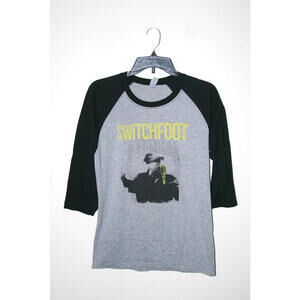 Switchfoot Black and Gray 3/4 Sleeve Baseball T-Shirt Size Medium
